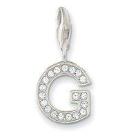 Thomas Sabo Silver and Zirconia Letter G Charm