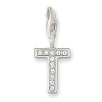 Thomas Sabo Silver and Zirconia Letter T Charm