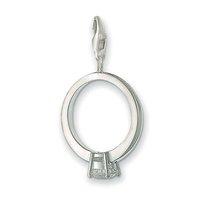 thomas sabo silver and zirconia engagement ring charm