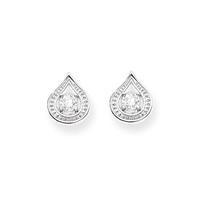 Thomas Sabo Silver Cubic Zirconia Tear Drop Stud Earrings