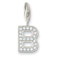 Thomas Sabo Silver and Zirconia Letter B Charm