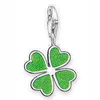 Thomas Sabo Silver and Green Clover Leaf Charm