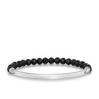 thomas sabo love bridge faceted black obsidian bracelet