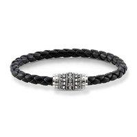 Thomas Sabo Black Braided Small Skull Design Bracelet