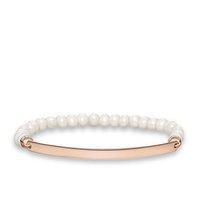 Thomas Sabo Love Bridge White Cultivated Freshwater Pearl Rose Gold Plated Bracelet