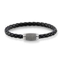 Thomas Sabo Black Leather Nappa Bobble Clasp Bracelet