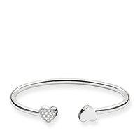 Thomas Sabo Silver and Zirconia Heart Bangle