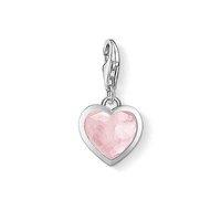 thomas sabo silver and rose quartz heart charm