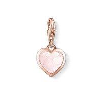 Thomas Sabo Rose Gold Plate And Milky Quartz Filigree Heart Charm