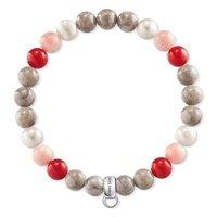 thomas sabo pink red and freshwater pearl bracelet