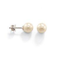 Thomas Sabo Silver and Synthetic Pearl Stud Earrings