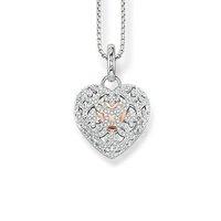 Thomas Sabo Silver, Rose Gold Plated and Zirconia Small Open Your Heart Locket