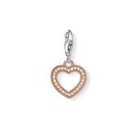Thomas Sabo Rose Gold Plated and Zirconia Open Heart Charm