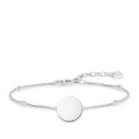 thomas sabo polished silver disc chain bracelet