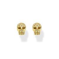 Thomas Sabo Gold CZ Skull Stud Earrings