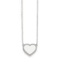 Thomas Sabo Silver And Zirconia Pave Heart Necklace