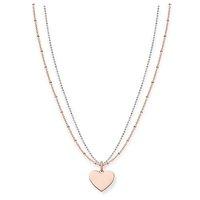 Thomas Sabo Rose and Silver Double Chain Heart Necklace