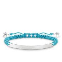Thomas Sabo Silver And Light Blue Macrame Love Bridge Bracelet