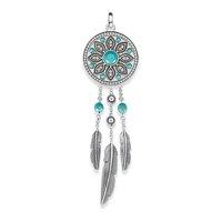 Thomas Sabo Turquoise And Zirconia Dreamcatcher Pendant