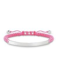 Thomas Sabo Silver And Pink Macrame Love Bridge Bracelet