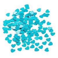 Tiny Aqua Heart Table And Invite Confetti