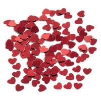 Tiny Burgundy Heart Table And Invite Confetti