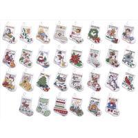 Tiny Stocking Ornaments Counted Cross Stitch Kit-3-1/2 Set of 30 14 Count 230090
