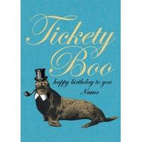tickety boo personalised birthday card