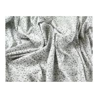 Tiny Floral Print Cotton Poplin Dress Fabric Grey on White