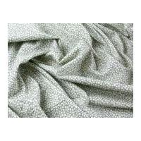 Tiny Leaf Print Cotton Poplin Dress Fabric Cream on Grey