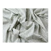 Tiny Leaf Print Cotton Poplin Dress Fabric Grey on Cream