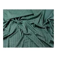 Tiny Geometric Floral Print Stretch Jersey Dress Fabric Black & Green