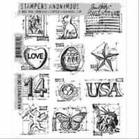 Tim Holtz Cling Rubber Stamp Set - Mini Blueprints 272548