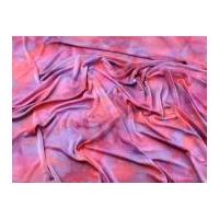 Tie Dye Print Stretch Drapey Jersey Dress Fabric Pink & Purple