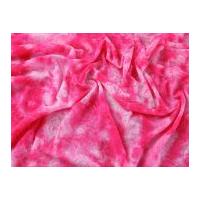 Tie Dye Lace Effect Stretch Jersey Dress Fabric Bright Pink