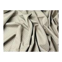 Tiny Geometric Print Cotton Poplin Dress Fabric Beige