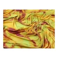 Tie Dye Print Stretch Drapey Jersey Dress Fabric Yellow & Orange