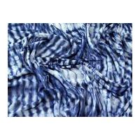 Tie Dye Watercolour Print Stretch Chiffon Dress Fabric Blue