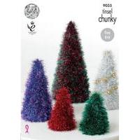 Tinsel Christmas Tree and Baubles in King Cole Tinsel Chunky (9035)