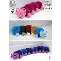 tinsel centipede draught excluder kit in king cole tinsel chunky 9041