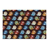 Timeless Treasures Birds Organic Poplin Quilting Fabric Brown