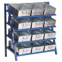 Tilted Cantilever Racks for 16 Tote Pans 1350w x 455d