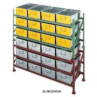 tilted stacking racks for tote pans 1350w x 455d