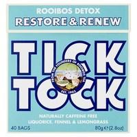 Tick Tock Restore &amp; Renew Rooibos Detox Tea 40 Bags