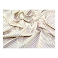 Ticking Stripe Print Cotton Poplin Fabric Tan Brown