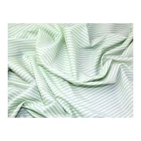 Ticking Stripe Print Cotton Poplin Fabric Mint Green