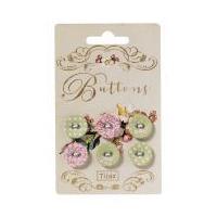 Tilda Apple Bloom Flower Fabric Covered Buttons