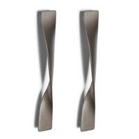 Titanium Effect Left Twist Bedroom Door Handle