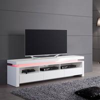 Tivoli LCD TV Stand In White Gloss With 3 Drawers And LED Lights