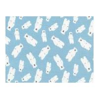 Timeless Treasures Polar Bear Poplin Quilting Fabric Aqua